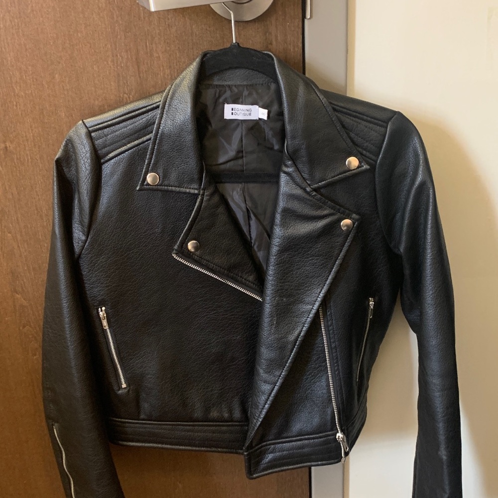 Black leather jacket